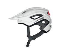 ABUS MTB casco Cliffhanger QUIN - casco da bici intelligente per percorsi ripidi - con rilevamento cadute e sistema di allarme SOS - per uomo e donna - bianco/rosso lucido, taglia L