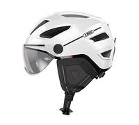 ABUS Pedelec 2.0 ACE Casco da città - Casco per bici elettrica con fanale posteriore e visiera per il traffico cittadino - Per uomo e donna - Bianco, Taglia L