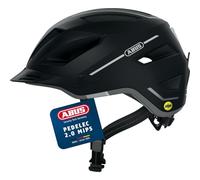 ABUS Casco bici Pedelec 2.0 MIPS – luce posteriore, visiera, parapioggia – Velvet Black Taglia M