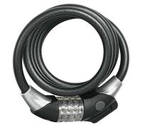 ABUS Raydo Pro 1450/185 serratura a spirale + supporto TexKF - Serratura a combinazione con cilindri LED illuminati - Livello di sicurezza 4-185 cm, nero
