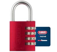 ABUS Serratura a combinazione 145/40 rossa - serratura per valigia, serratura per armadietto, ecc. - lucchetto in alluminio - codice numerico regolabile individualmente - ABUS -Livello di sicurezza 4