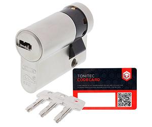 ABUS Sistema di chiusura a cilindro a chiusura cilindrica, con chiusura simultanea EC550 con 3 chiavi, incl. ToniTec CodeCard misura 10 50 mm, chiusura 2