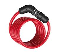 ABUS Star 4508C/150 - Serratura a combinazione con cavo spirale di 8 mm spessore Livello sicurezza 2 Rosso