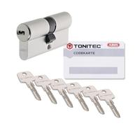 ABUS TEC440 by ToniTec - Serratura cilindrica a cilindro a doppio cilindro, dimensioni 40/40 mm, con 6 chiavi, incl. ToniTec CodeCard e vite di fissaggio