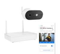 ABUS Telecamera Wireless PPIC91000 con Stazione Base - Batteria, IP65 | Rilevamento persone, LED luce bianca, audio bidirezionale, app gratuita App2Cam Plus, autonomia fino a 6 mesi