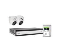 ABUS TVVR33623D - Set all-in-one: videoregistratore Performance Line e 2 mini telecamere analogiche (FlexNiteView), riconoscimento intelligente di persone e veicoli, controllo browser su PC, mobile