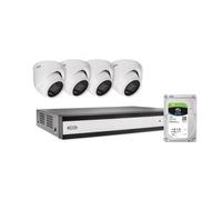 ABUS TVVR33843D - Set all-in-one: videoregistratore Performance Line e 4 mini telecamere analogiche (FlexNiteView), riconoscimento intelligente di persone e veicoli, controllo browser su PC, mobile