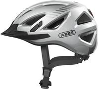 ABUS Casco Ciclismo Urban-I 3.0 – luce posteriore, visiera, chiusura magnetica – Signal Silver XL
