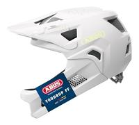 ABUS YouDrop FF - Casco integrale per mountain bike, per bambini e ragazzi, con mentoniera rimovibile, colore: bianco, taglia S