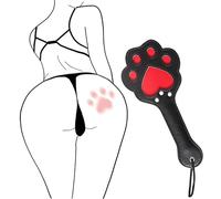 Abuso Sessuale Paddle in Pelle Nera con Cuore Gatto per Schiaffi e Giochi di Stimolazione SM per Coppie