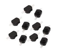 ABUZIV 10 Pezzi di Controllo Elettrico 250VAC 6A SPST Interruttore a Pulsante Rotondo a Scatto Nero for Lampada KAN-9