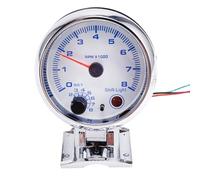 Abxvgsfdve Contagiri Cruscotto Auto 3,75'' Quadrante Bianco Luminoso Blu | Quadrante bianco con illuminazione blu da 3,75 pollici, ideale per corse modificate avanzate, scala 0-8000 /min.
