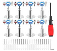 Abxvgsfdve Supporti per Tubi 3/4 in Acciaio 304 Regolabili per Parete | Kit completo: 8 supporti regolabili 50-100 mm per tubi 3/4, Acciaio 304, silicone, e tasselli inclusi.