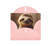ABYchdd Adorabile bradipo stampato biglietti di auguri, biglietti di auguri con buste, per Natale, compleanno, anniversario