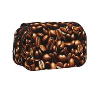 ABYchdd Astuccio per penne con stampa divertente con chicchi di caffè tostato, custodia in tessuto Oxford con tasche con cerniera, ideale come regalo