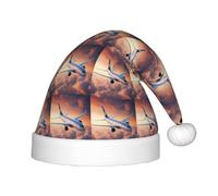 ABYchdd Bellissimo cappello di Natale della peluche della stampa dell'aeroplano del cielo, cappello di Natale del poliestere per il regalo di festa, cosplay ed eventi