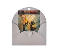 ABYchdd Biglietto di auguri con stampa di danza con musica, interno bianco per appunti, per Natale/compleanno/San Valentino