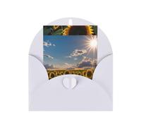 ABYchdd Biglietto di auguri con stampa di girasoli e luce solare, interno bianco per appunti, per Natale/compleanno/San Valentino