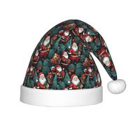 ABYchdd Cappello di Natale della peluche della stampa dell'uomo di Natale, cappello di Natale del poliestere per il regalo di festa, cosplay ed eventi