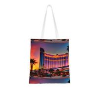 ABYchdd Las Vegas Sunset 1 stampa tela di poliestere tote bag degna shopping bag, ideale per regali e commissioni quotidiane