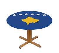 ABYchdd Tovaglia rotonda elastica con stampa bandiera del Kosovo, tovaglia decorativa lavabile, adatta alla maggior parte dei tavoli standard
