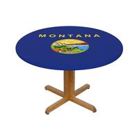 ABYchdd Tovaglia rotonda elastica con stampa bandiera dello stato del Montana, tovaglia decorativa lavabile, adatta alla maggior parte dei tavoli standard