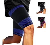 ABYON - 2 pezzi di fasce di supporto per la coscia unisex, maniche a compressione traspiranti ed elastiche per bicipite femorale, quadricipite, inguine e tensioni muscolari, con design antiscivolo