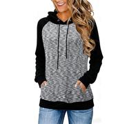 ABYOVRT Felpa con cappuccio da donna, leggera, in tessuto a nido d'ape, per autunno e inverno, felpa a maniche lunghe, casual, per il tempo libero, S-XXL, grigio., M