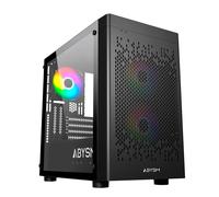 Abysm Danube Inva MX202 ITX Tower Case, micro ATX - Lato in vetro temperato - 3,5" e 2,5" - USB-A, USB-C e audio - 3 ventole AR