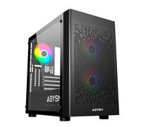 Abysm Danube Inva MX202 ITX Tower Case, micro ATX - Lato in vetro temperato - 3,5" e 2,5" - USB-A, USB-C e audio - 3 ventole AR