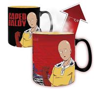 Abysse Corp Tazza con effetto termico One Punch Man e Garou, colore nero, stampata, in ceramica, capacità circa 460 ml, in confezione regalo.