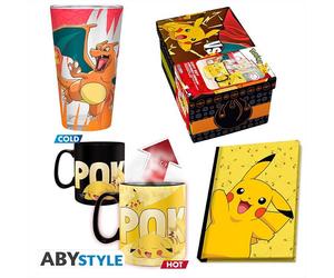 Abysse - Pokemon- Set Bicchiere L+tazza + Quaderno "pikachu-multicolore ABYSSE
