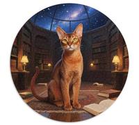 Abyssinian Cat Rundes 1000 Puzzle Animals Rundes Puzzle Familienpuzzle Schwieriges Großes Puzzle Pädagogisches Puzzle Für Erwachsene Und Kinder Einzigartiges Herausforderungsspiel 1000pcs (67.5x67.5cm