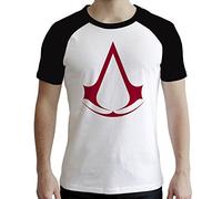 ABYstyle - ASSASSIN'S CREED - Tshirt - "Crest" - Uomo - Bianco & Nero (XL)
