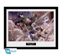 Abystyle: ATTACK ON TITAN (Smoke Blast) Poster Incorniciato Anime Cornice 30x40