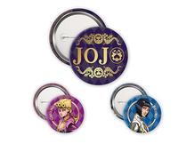 ABYstyle - Confezione da 3 Badge JOJO’S BIZARRE ADVENTURE Golden Wind - Prodotto Ufficiale - Diametri 5 cm & 3,2 cm - Finitura Toucher Soft-Touch