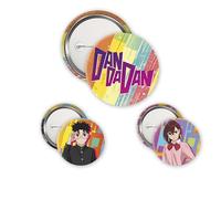 ABYstyle Confezione di badge DAN DA DAN – Momo & Okarun, 1 x 5 cm + 2 x 3,2 cm, Metallo