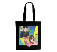 ABYSTYLE - DAN DA DAN Tote Bag Momo & Okarun, Black, Dimensions : 38 x 42 cm