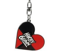 ABYSTYLE - DC COMICS Portachiavi Cuore Harley Quinn, nero e rosso, H. 3,6 cm x L. 4 cm
