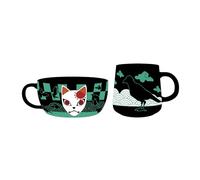 ABYstyle Demon Slayer Kimetsu No Yaiba - Set da colazione con Tanjiro Kamado, include tazza da 370 ml e ciotola da 822 ml, bicchieri a tema anime giapponesi e regalo per la casa