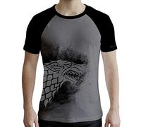 ABYstyle - Game of Thrones - Tshirt - Stark - Uomo - Grigio & Nero (S), grigio, S