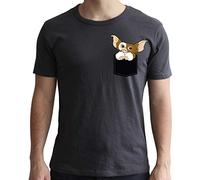 Abystyle Gremlins T-Shirt Gizmo Tasca Grigio Scuro Uomo, L