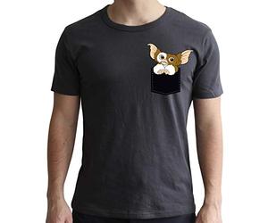 Abystyle Gremlins T-Shirt Gizmo Tasca Grigio Scuro Uomo, L