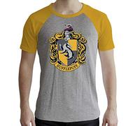Abystyle Harry Potter Maglietta Tassorosso Uomo, Grigio E Giallo, M