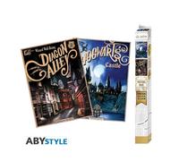 ABYSTYLE HARRY POTTER - Set 2 Poster: Retro Hogwarts&Diagon (52x38) Poster