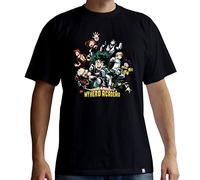ABYSTYLE My Hero Academia-Maglietta Heroes Uomo SS Nero-Basic, Grafica, Multicolore, L, Abysse Corp_ABYTEX47966