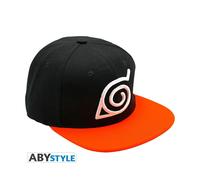 ABYSTYLE NARUTO SHIPPUDEN - Snapback Cappellino: "Konoha" - Black & Orange