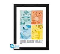 ABYSTYLE POKEMON - Poster incorniciato: "Pikachu & Kanto Starters" Poster
