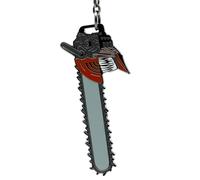 ABYSTYLE - Portachiavi Chainsaw Man Chainsaw Man testa, Grigio Rosso Nero Bianco, Dimensions : H. 6 cm x L. 2.5 cm