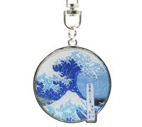 ABYSTYLE - Portachiavi Hokusai Grande Onda, blu, H. 3.8 cm x L. 4,2 cm